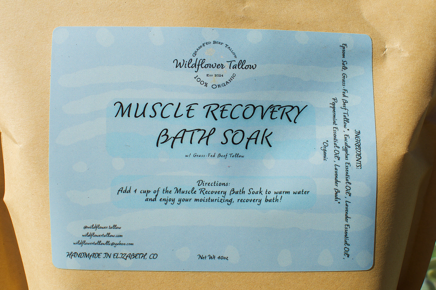 Muscle Recovery Tallow Epsom Soak