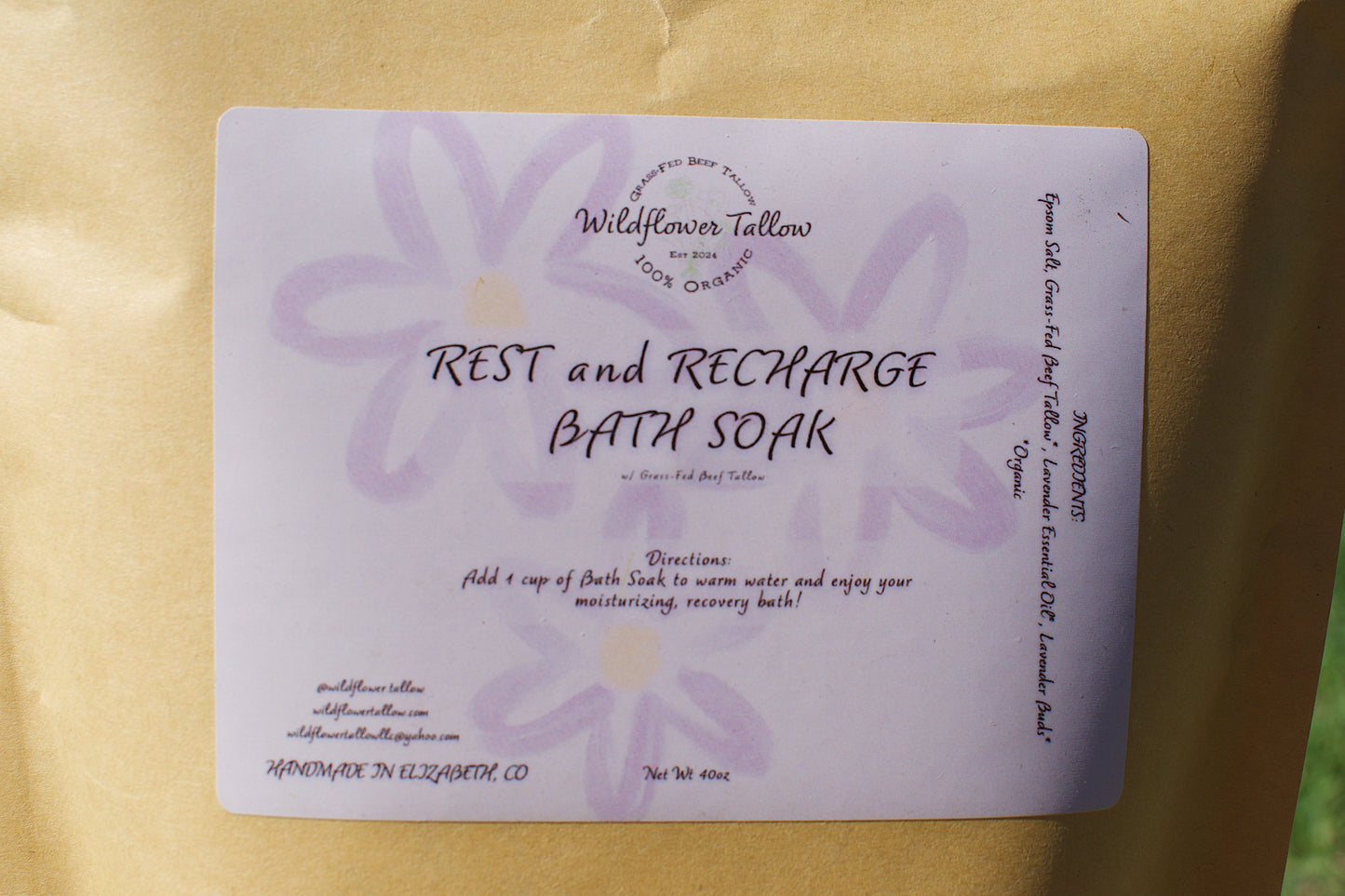 Rest and Recharge Tallow Epsom Soak